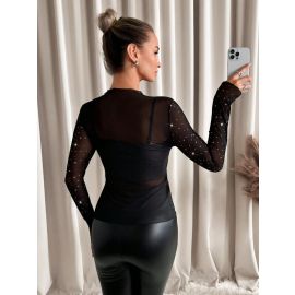 بلوزه نسائي شفافه لامعه