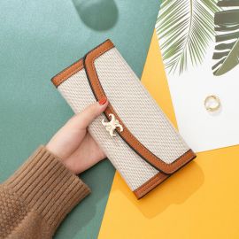 محفظة يد من القماش بألوان متباينة للسيدات 