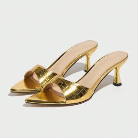 صنادل نسائية بكعب مدبب مفتوحة الأصابع