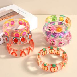 سوار من الراتنج الشفاف بأشكال الفواكه الباردة الصيفية للسيدات