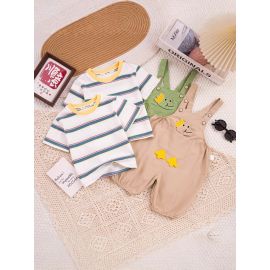 بدلة صيفي من القطن الخالص للأطفال الرضع 