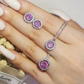 طقم مجوهرات كرستالي للسيدات