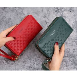 محفظه نسائيه بسحاب مزدوجه الخانات