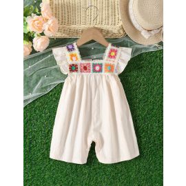 جمبسوت طفلة صغيرة صيفي بأكمام واسعة وحواف متسعة