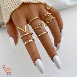 مجموعة خواتم نسائية فخامة 9 قطع