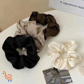 ربطة شعر حريرية من الساتان الفرنسي قطعتين