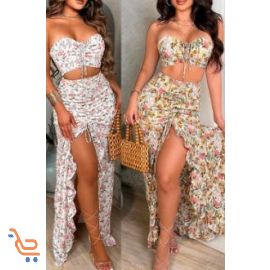 طقم نسائي مكون من قطعتين عصري