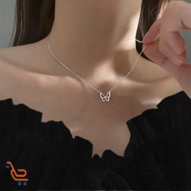 قلادة نسائية على شكل فراشة مجوفة بتصميم كوري