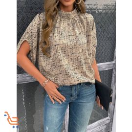 قميص نسائي صيفي مطبوع برباط خلفي للنساء