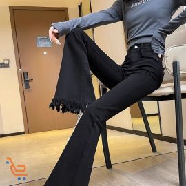 بنطلون جينز نسائي صيفي واسع