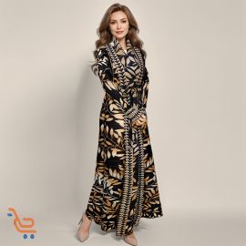 رداء فاخر منقوش وطويل للسيدات 