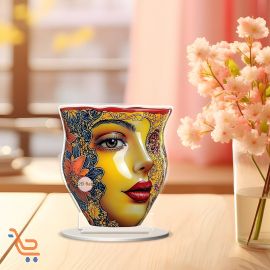 زينة أكريليك مسطحة ثنائية الأبعاد لفتاة نصف مقنعة