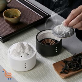 مبخرة سيراميك ذات غطاء شكل جبلي 
