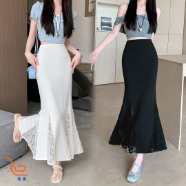 تنورة طويلة بخصر ضيق للنساء 