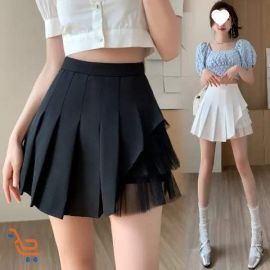 تنورة قصيرة نسائيه بموديل شبك من الطرف 