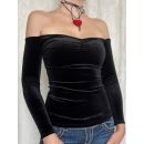 بلوزه نسائي مخمل باكمام طويلة