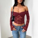 بلوزه نسائي باكمام طويله من الدانتيل