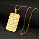 قلادة بأية الكرسي مربعة من فولاذ التيتانيوم الفاخر للجنسين 