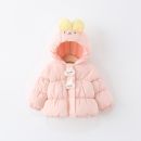 معطف قطني بناتي مبطن مع غطاء للراس