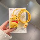 غطاء شاحن مع كيبل طويل مغلف لحماية أقوى بتصميم كرتوني لطيف 