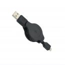 كابل قابل للسحب بطول متر واحد مزود بموصل مسطح صغير لنظام أندرويد