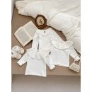 فنيلة قطنية مكممة بياقة من التل الناعم للفتيات الرضع 