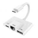 محول صوت رقمي Typec محول قارئ بطاقات OTG USBC Ethernet كابل محول RJ45