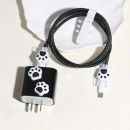 شاحن مع كيبل مغلف سميك مقاوم للقطع والعقد بتصميم مخالب قطة 