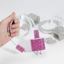 حافظة شاحن وكيبل ابل أصلي الإحساس يعطي ثبات عالي بالشحن مزين بأحجار الراين 