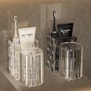 رف فرشاة أسنان شفاف مثبت على الحائط