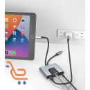 محول Lightning من النوع c ومنفذ شحن إيثرنت RJ45 ومنفذ صوت 3.55 مم وقاعدة توسيع