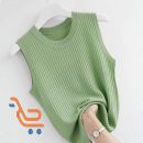  سترة للنساء برقبة دائرية ولون منتظم